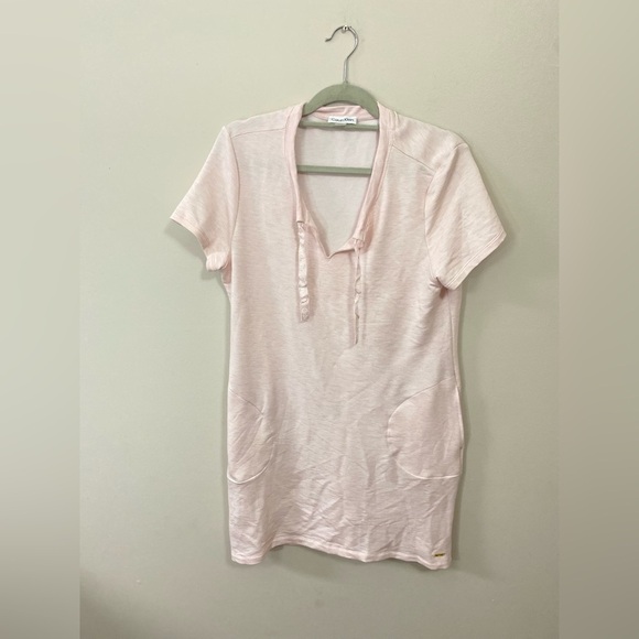 Calvin Klein Dresses & Skirts - Women’s CALVIN KLEIN Pink Casual Athletic Clean Girl V Neck Dress Shirt Size L